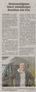 Wohnmobilstellplatz Nordkirchen feiert Jubiläum