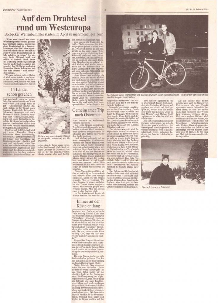 Borbecker Nachrichten vom 22. Februar 2001
