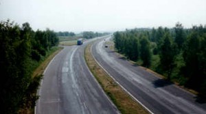 Radeln auf tschechischer Autobahn