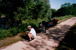 Panne auf dem Radweg