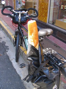 Baguette in Fahrradtasche