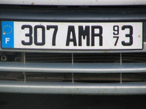 Autokennzeichen in Französisch Guayana