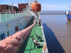 Frachtschiff auf dem Atlantik