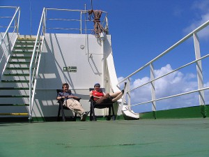 Frachtschiff auf dem Atlantik