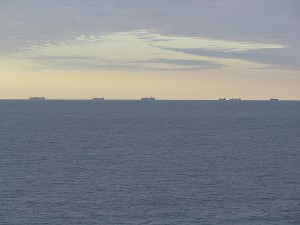 Frachtschiff auf dem Atlantik