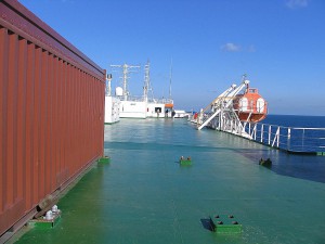 Frachtschiff auf dem Atlantik