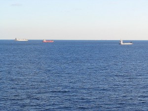 Frachtschiff auf dem Atlantik