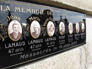 Gedenktafel in Oradour-sur-Glane