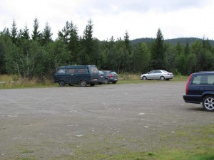 Parkplatz am Mittelpunkt von Norwegen