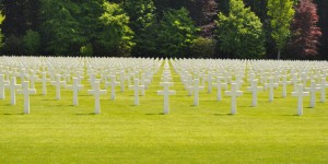 Grabsteine auf amerikanischen Soldatenfriedhof