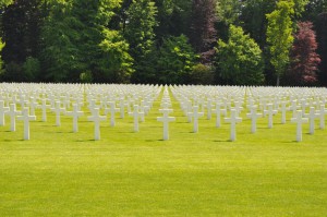 Grabsteine auf amerikanischen Soldatenfriedhof