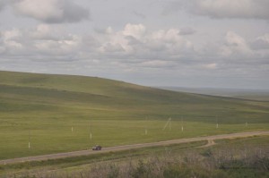Einsame Straße in Sibirien