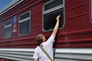 Fenster der Transsib müssen selber geputzt werden