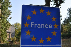 Grenzschild von Frankreich