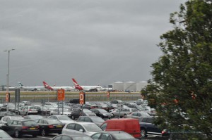 Airbus A380 auf dem Flughafen Heathrow