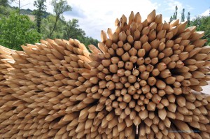 Holzpfähle