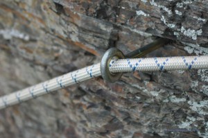 Seil zur Sicherung im Klettersteig