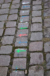 Kreuze auf dem Weg zur Tötungsanstalt Pirna
