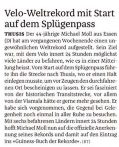 Bündner Tagblatt vom 8. Juni 2016