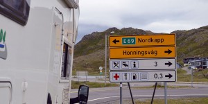 Schild zum Nordkapp