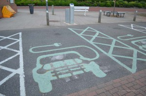 Parkplatz für Elektroautos