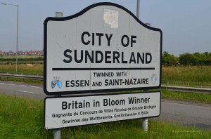 Ortseingang von Sunderland mit Hinweis auf Essen