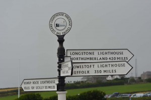 Schild am Leuchturm von Lizard Point