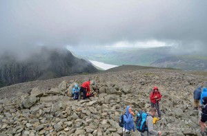 Wanderer auf dem Scafell Pike