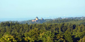 Aussicht am Wildpark ueber die Eifel