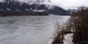 Eis auf dem Sylvensteinsee