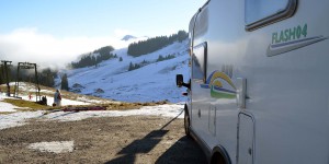 Parken an der Skipiste