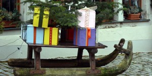 Schlitten mit Geschenken