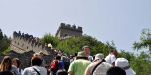 Menschen auf der Chinesischen Mauer
