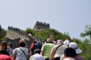 Menschen auf der Chinesischen Mauer