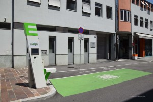 Parkplatz für Elektroautos