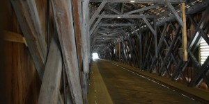 Holzbrücke über den Rhein