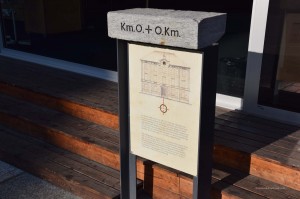 Kleiner Park in Vaduz Fundamentalpunkt in Liechtenstein