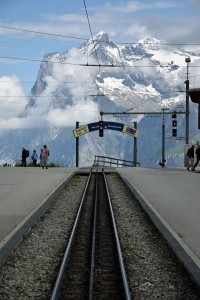 Wetterhorn vom Bahnhof Kleine Scheidegg aus gesehen
