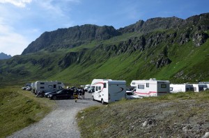 Wohnmobile auf der Silvretta-Alpenstraße