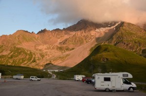 Wohnmobile am Col du Lautaret