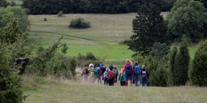 Wanderer am Kalvarienberg