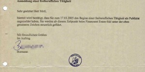 Anmeldung als Freiberufler