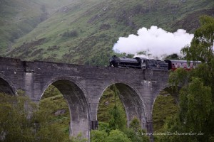 Dampflok auf dem Glenfinnan Viadukt