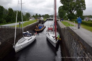 Boote in der Schleuse