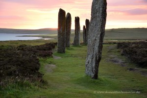 Ring of Brodgar bei Sonnenuntergang