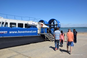 Besteigen des Hovercraft