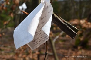 Mit Wäscheklammern Abfall befestigt