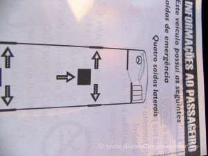 Fluchtpläne liegen im Bus aus