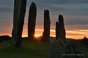 Ring of Brodgar beim Sonnenuntergang