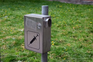 Mülleimer für Drogenspritzen